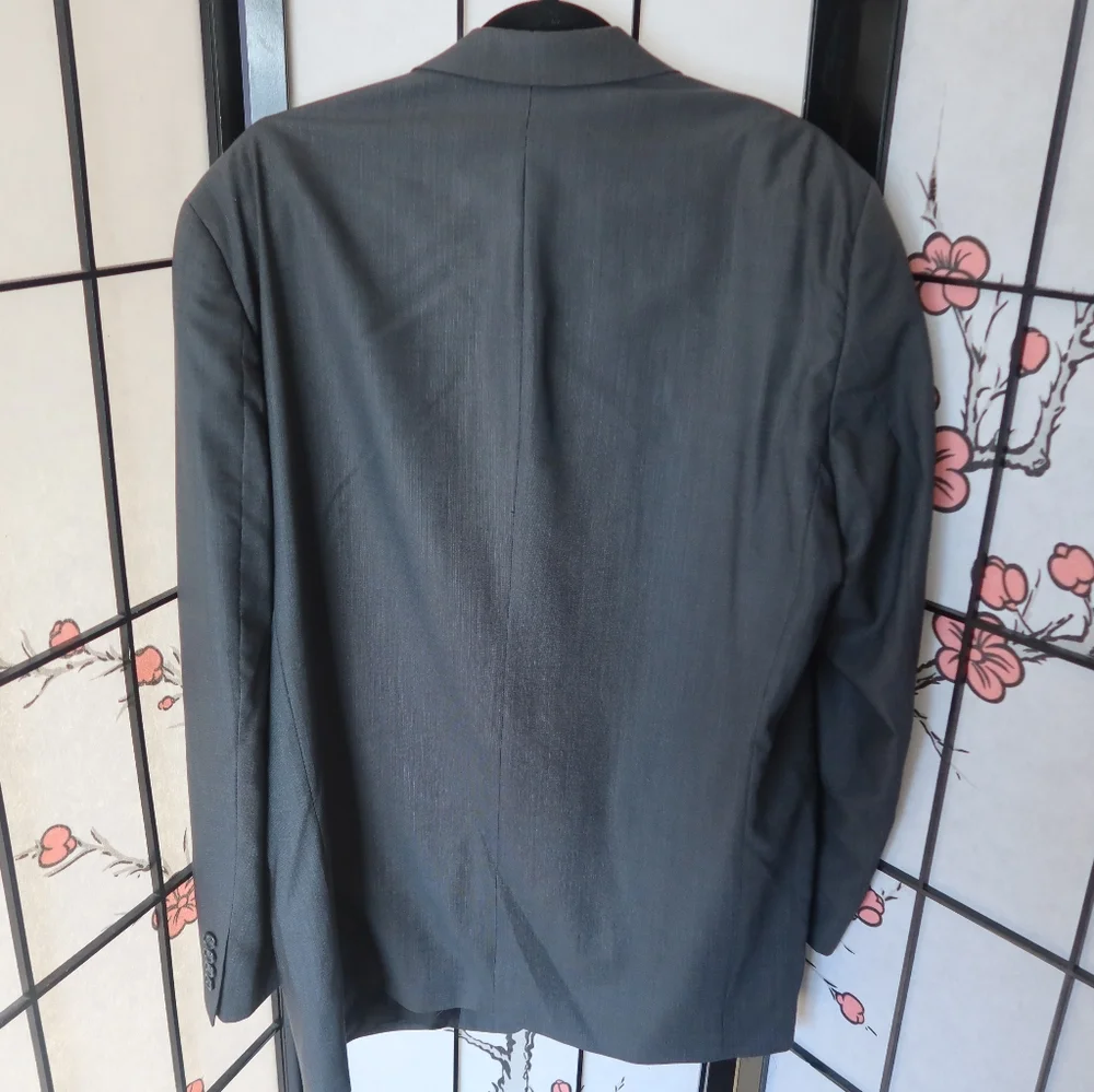 Pronto Uomo Grey Teal Suit Jacket Size 44 Long